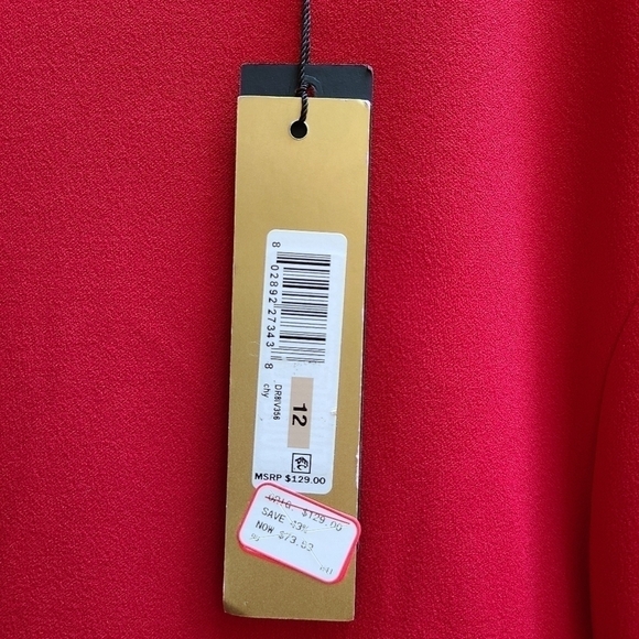 Donna Karen Burgundy Dress with Accent Sleeves, Size Medium - Picture 9 of 10